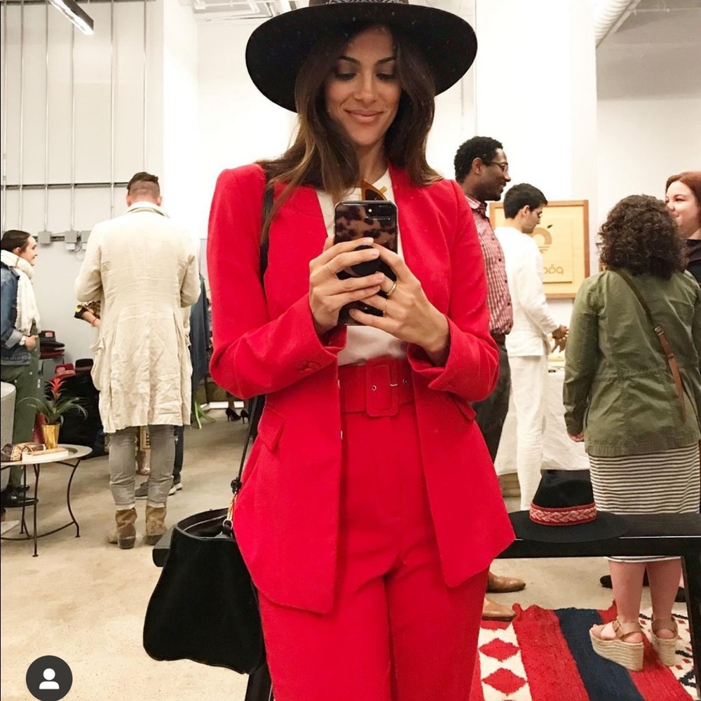 Zara Red Tailored Pantsuit